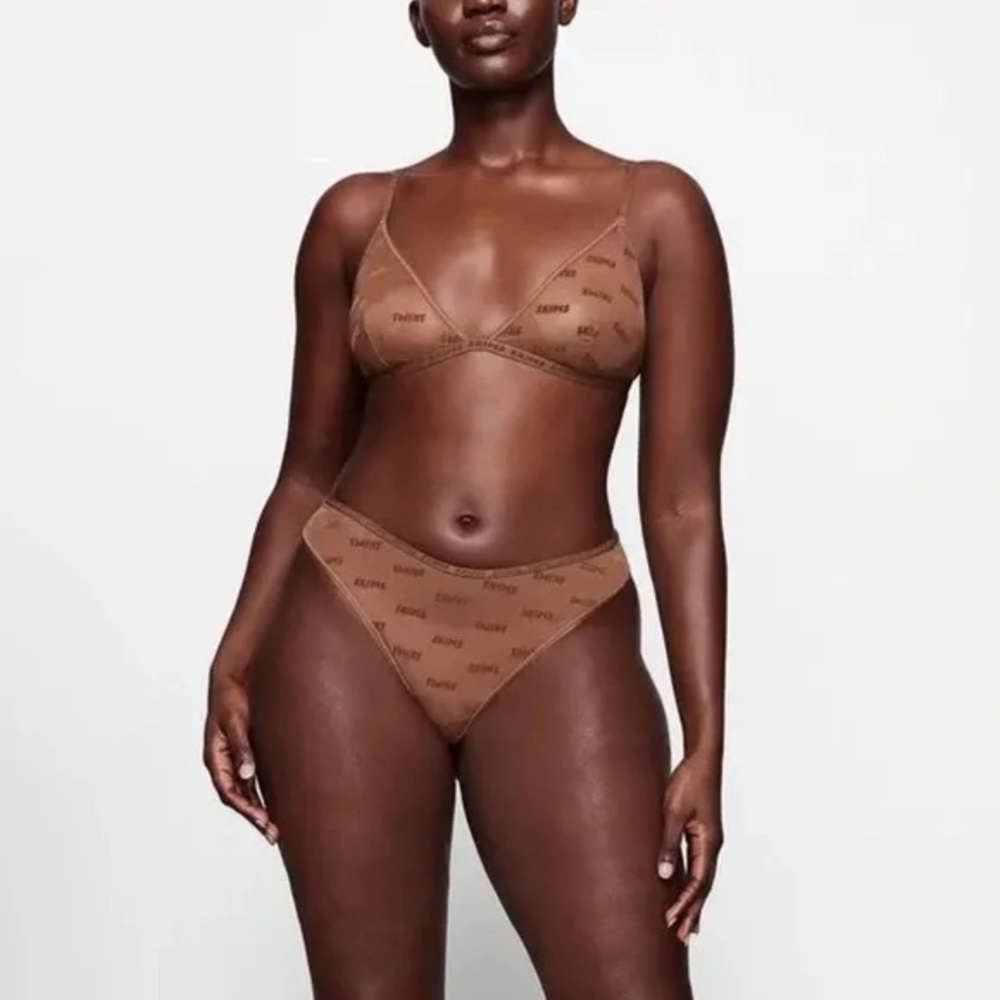 Skims After Hours Cheeky Brief Mesh Logo Jasper